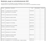 Wedstrijd-, jeugd- en activiteitenkalender 2022